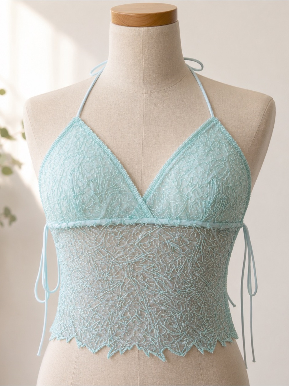 Y2K RARE Beaded Halter Bralette Top Women’s Small